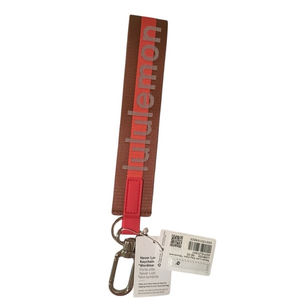 Lululemon Brown and Desert Red Neverlost Key Chain - Picture 1 of 1